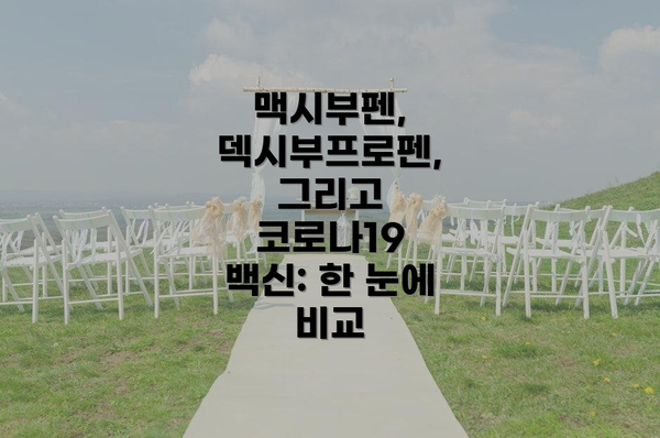 맥시부펜, 덱시부프로펜, 그리고 코로나19 백신: 한 눈에 비교