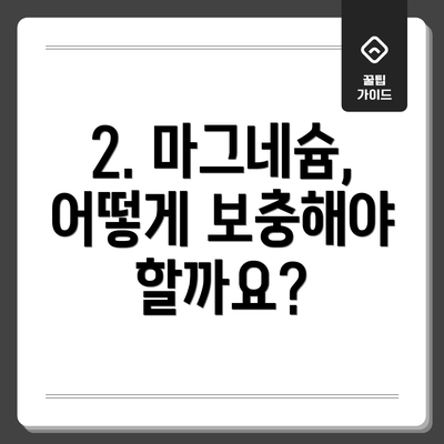 2. 마그네슘, 어떻게 보충해야 할까요?