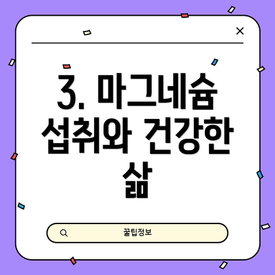 3. 마그네슘 섭취와 건강한 삶