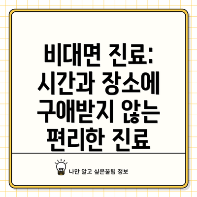 비대면 진료: 시간과 장소에 구애받지 않는 편리한 진료