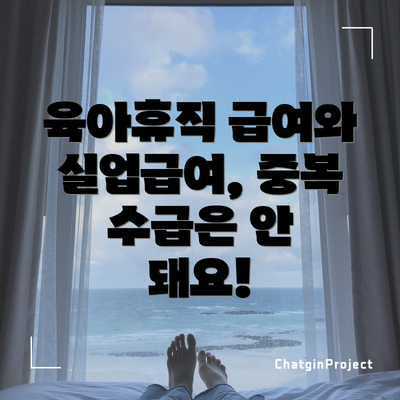 육아휴직 급여와 실업급여, 중복 수급은 안 돼요!