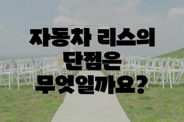 자동차 리스의 단점은 무엇일까요?