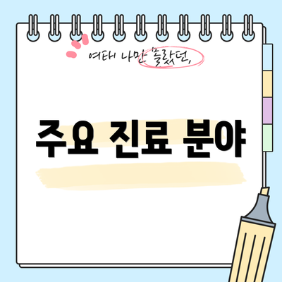 주요 진료 분야
