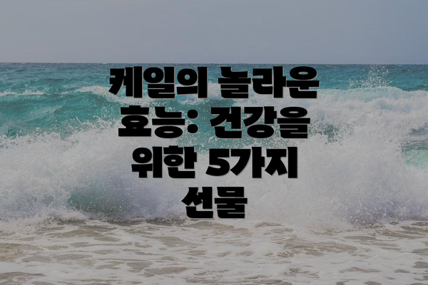 케일의 놀라운 효능: 건강을 위한 5가지 선물