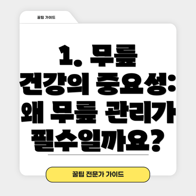 1. 무릎 건강의 중요성: 왜 무릎 관리가 필수일까요?
