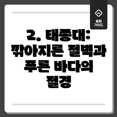 2. 태종대: 깎아지른 절벽과 푸른 바다의 절경