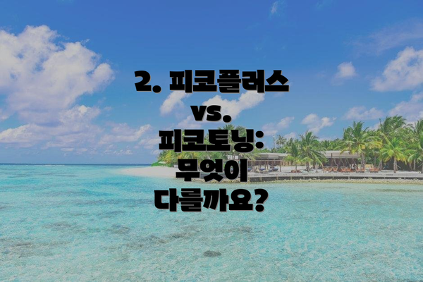 2. 피코플러스 vs. 피코토닝: 무엇이 다를까요?