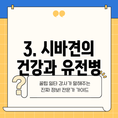 3. 시바견의 건강과 유전병