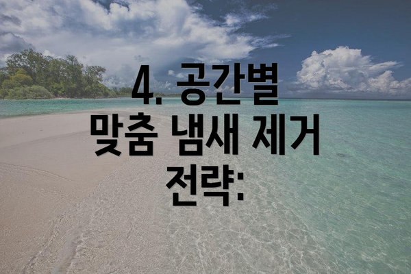4. 공간별 맞춤 냄새 제거 전략: