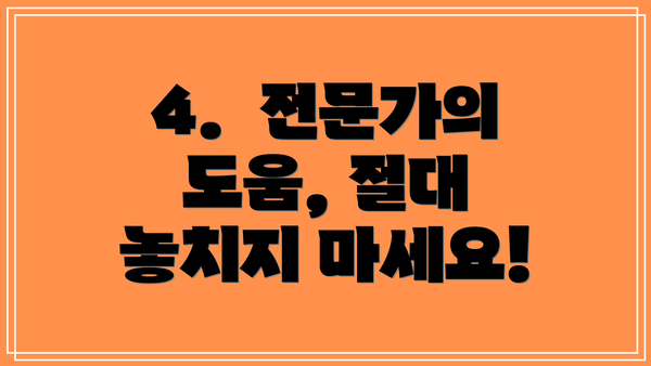 4.  전문가의 도움, 절대 놓치지 마세요!
