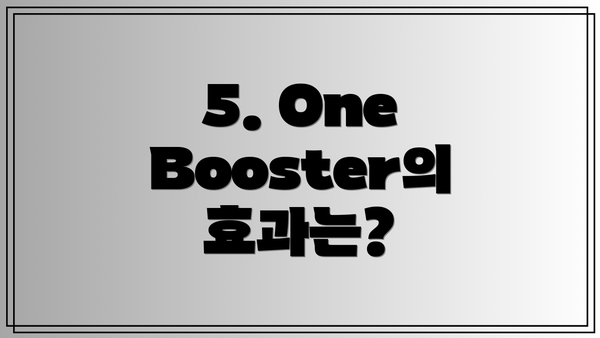 5. One Booster의 효과는?
