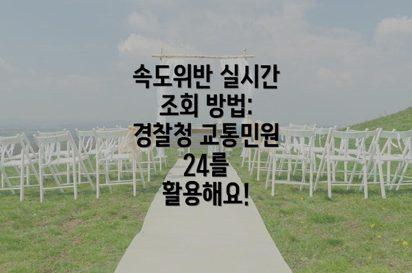 속도위반 실시간 조회 방법:  경찰청 교통민원 24를 활용해요!