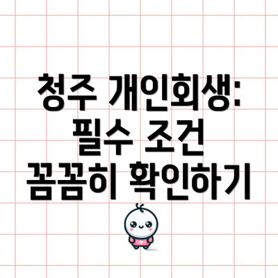 청주 개인회생: 필수 조건 꼼꼼히 확인하기