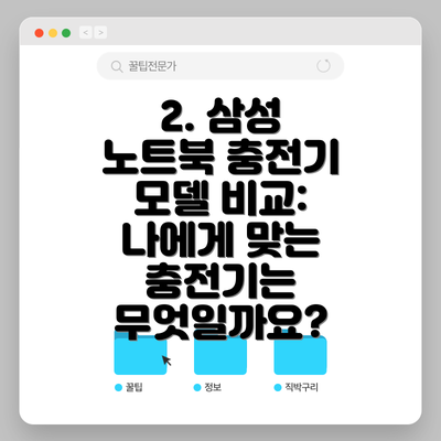 2. 삼성 노트북 충전기 모델 비교: 나에게 맞는 충전기는 무엇일까요?