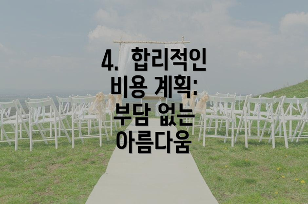 4.  합리적인 비용 계획: 부담 없는 아름다움