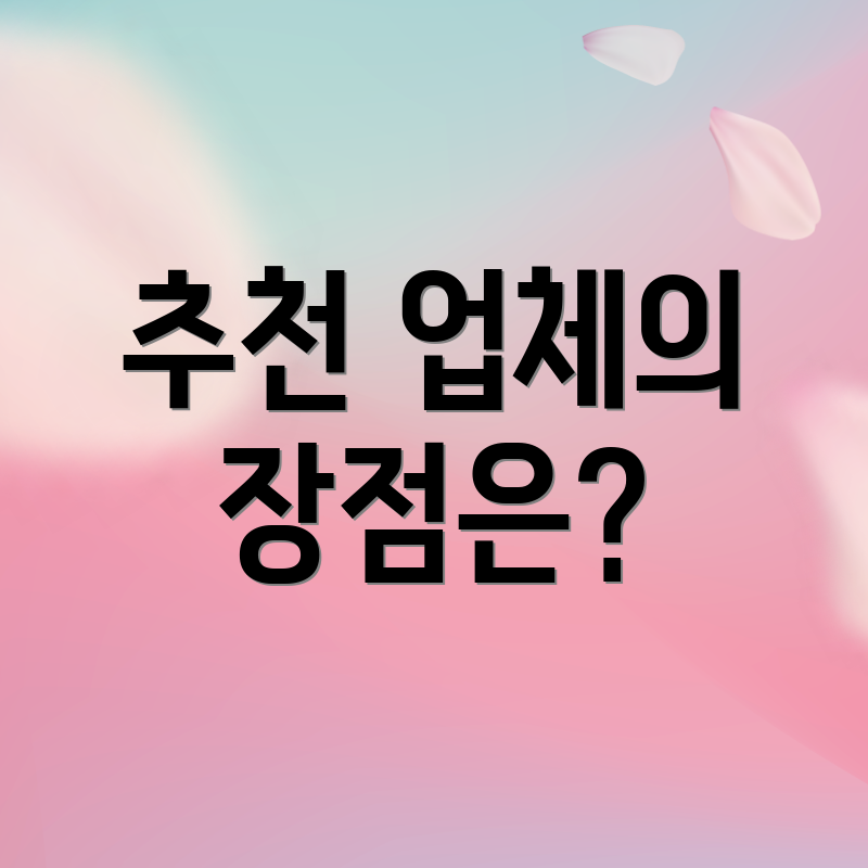 추천 업체의 장점은?