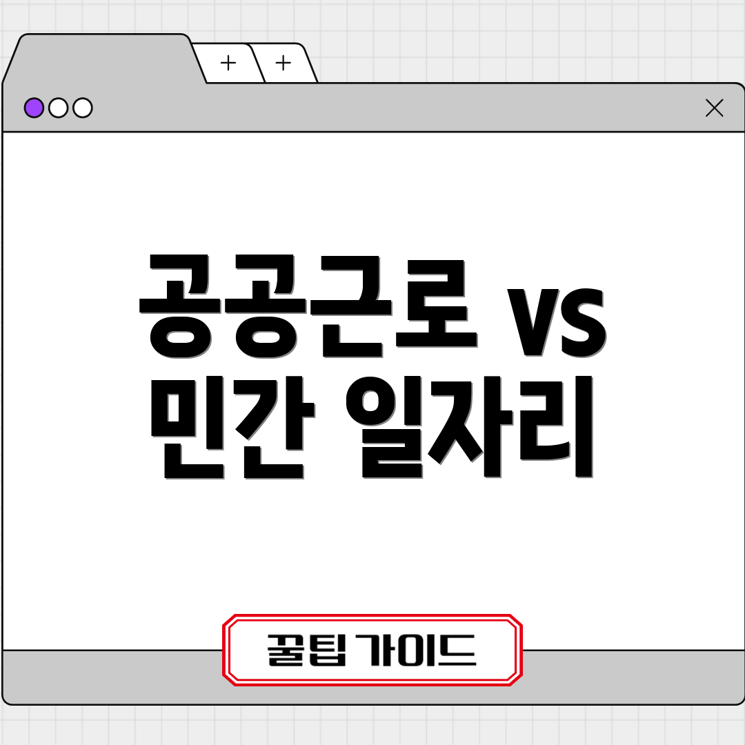 공공근로 vs 민간 일자리