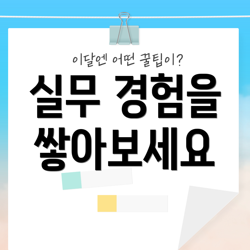 실무 경험을 쌓아보세요