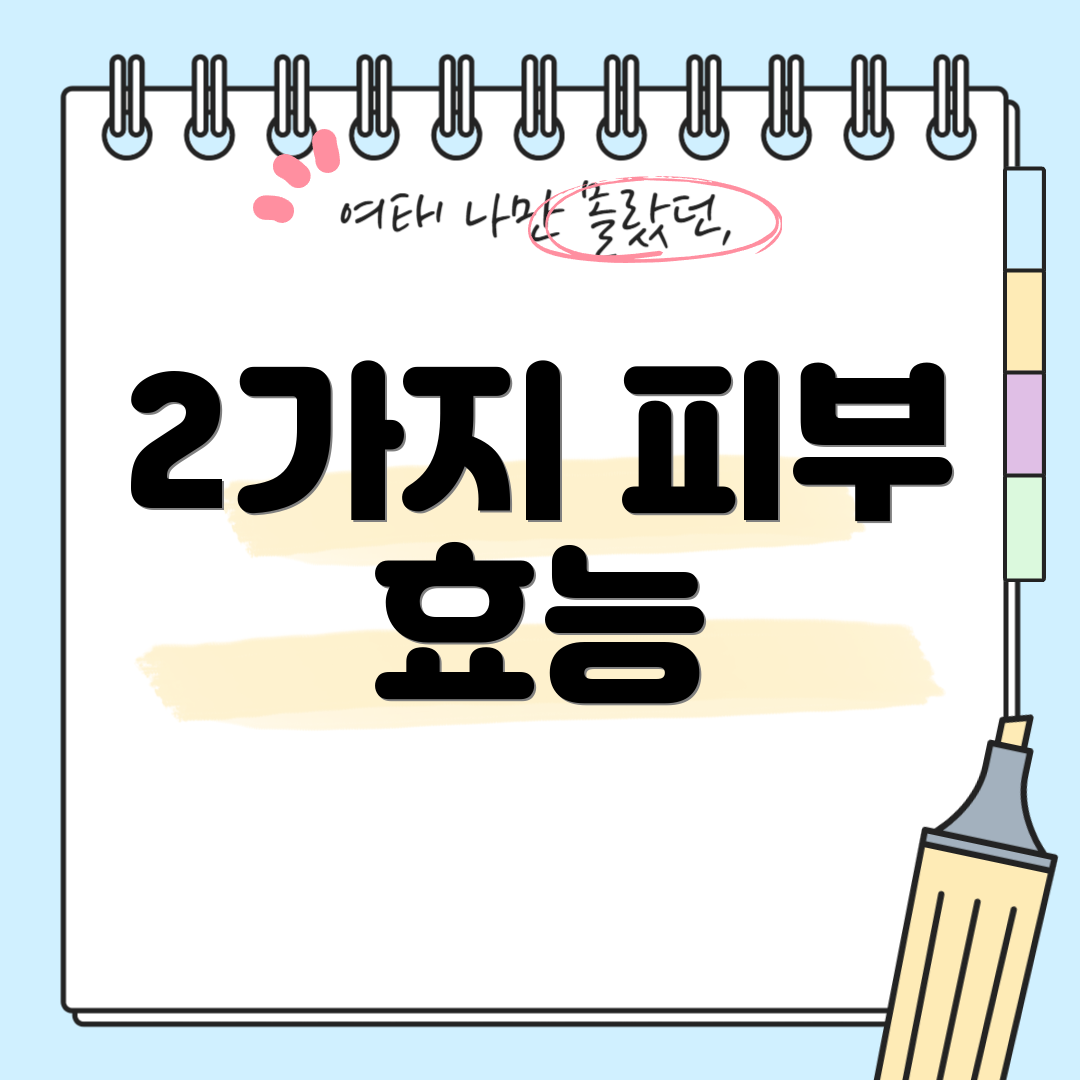 2가지 피부 효능