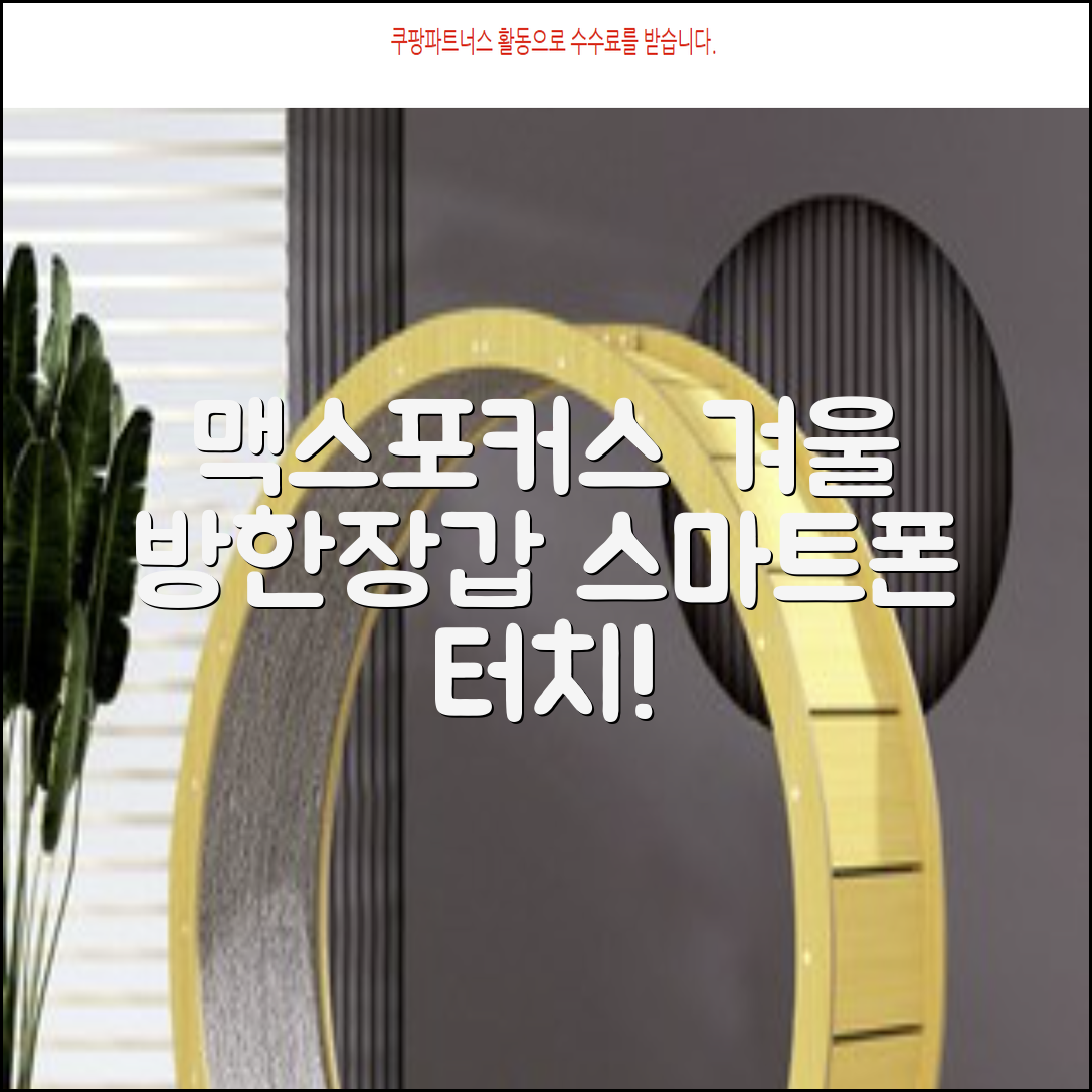 맥시멈포커스 스마트폰 터치 겨울 방한장갑 추천 리뷰