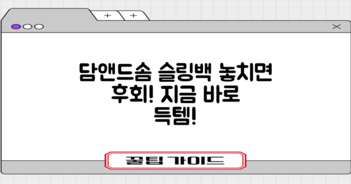 담앤드솜 슬링백, 놓치지 마세요!