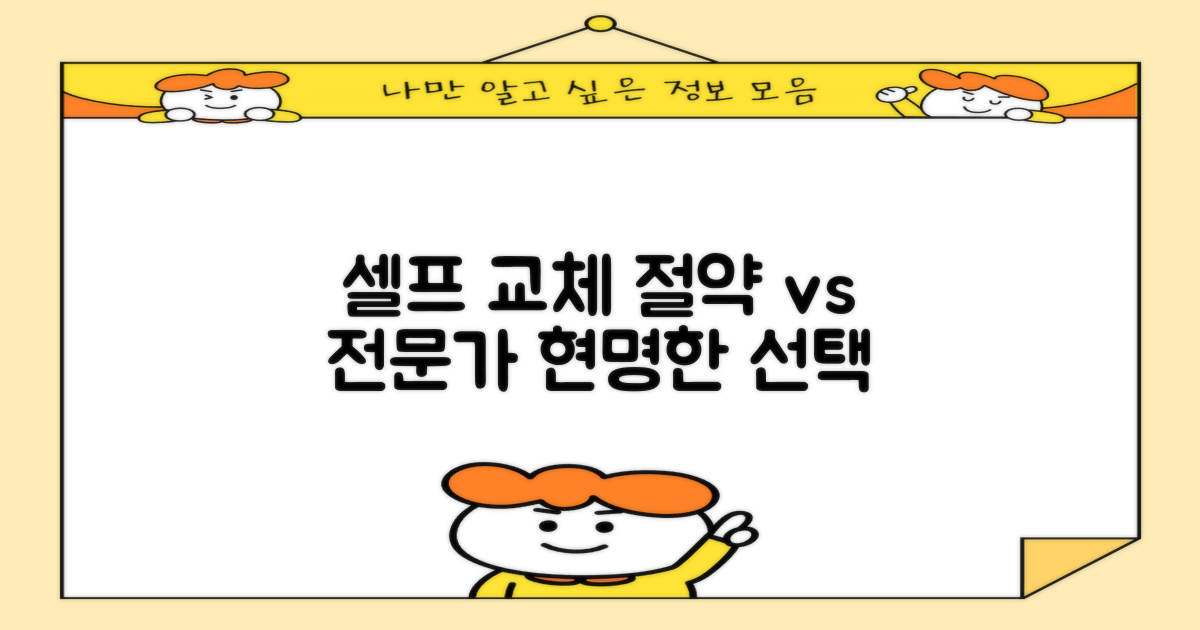 셀프 교체: 절약 vs 전문가