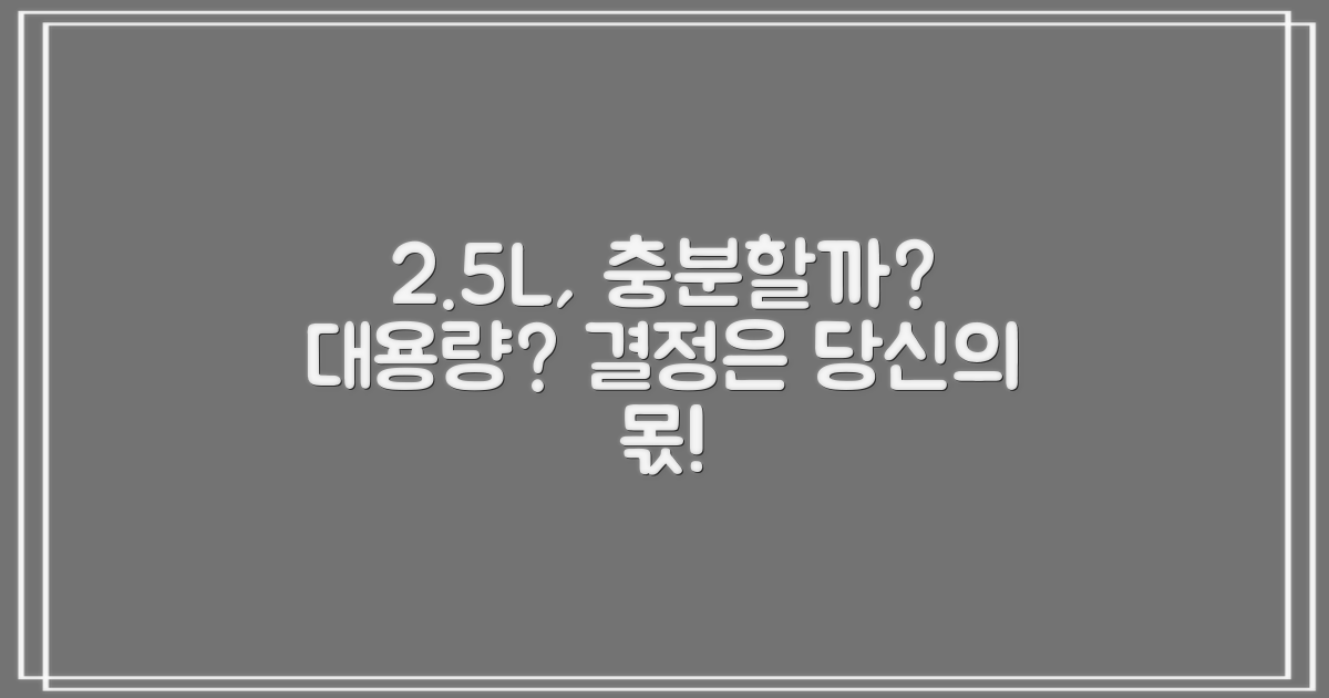 2.5L, 충분한 용량일까?