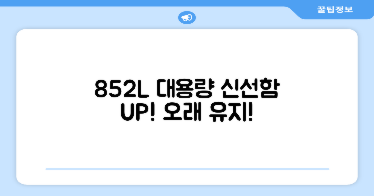 852L 대용량, 신선함을 오래 유지하세요