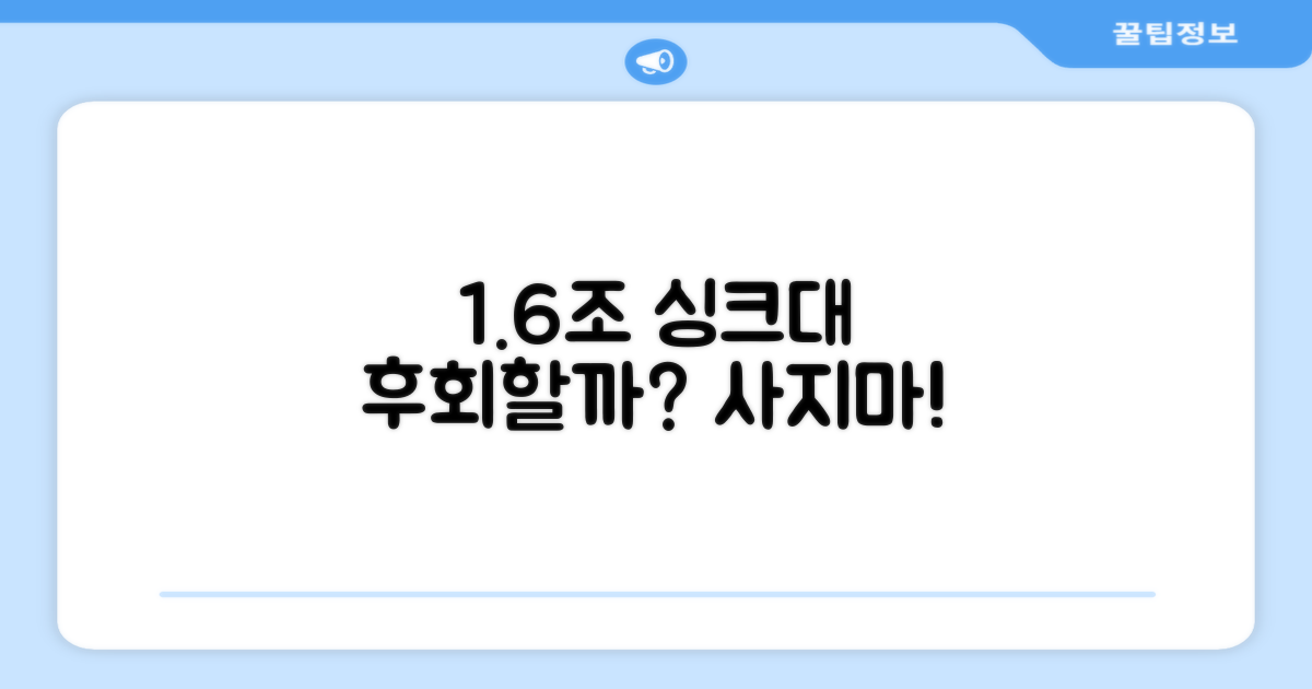 1조 600 싱크대, 추천할까?