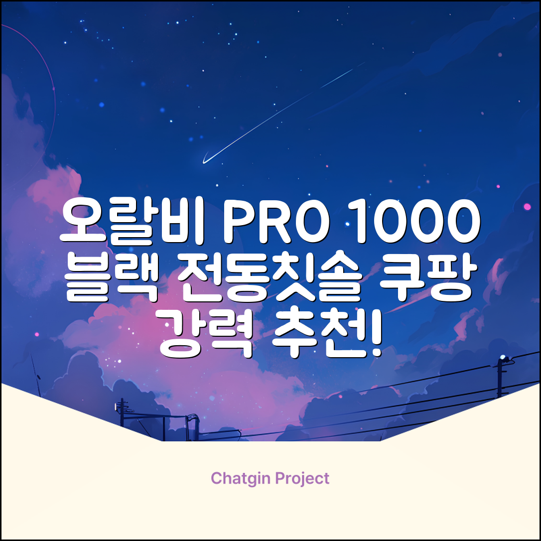 오랄비 전동칫솔, PRO 1000, 블랙, 1개 추천 리뷰