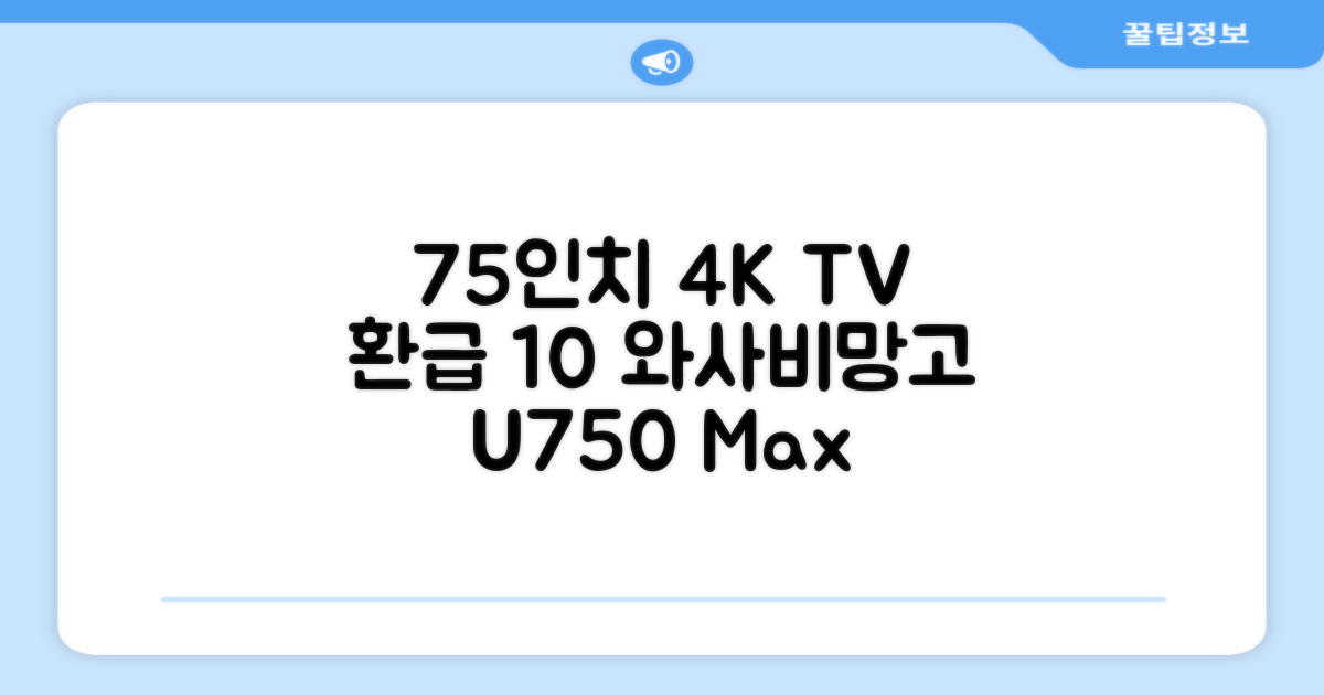 [10% 환급가전] 와사비망고 4K UHD ZEN U750 Max HDR TV, 189cm(75인치), 스탠드형, 방문설치 추천 리뷰