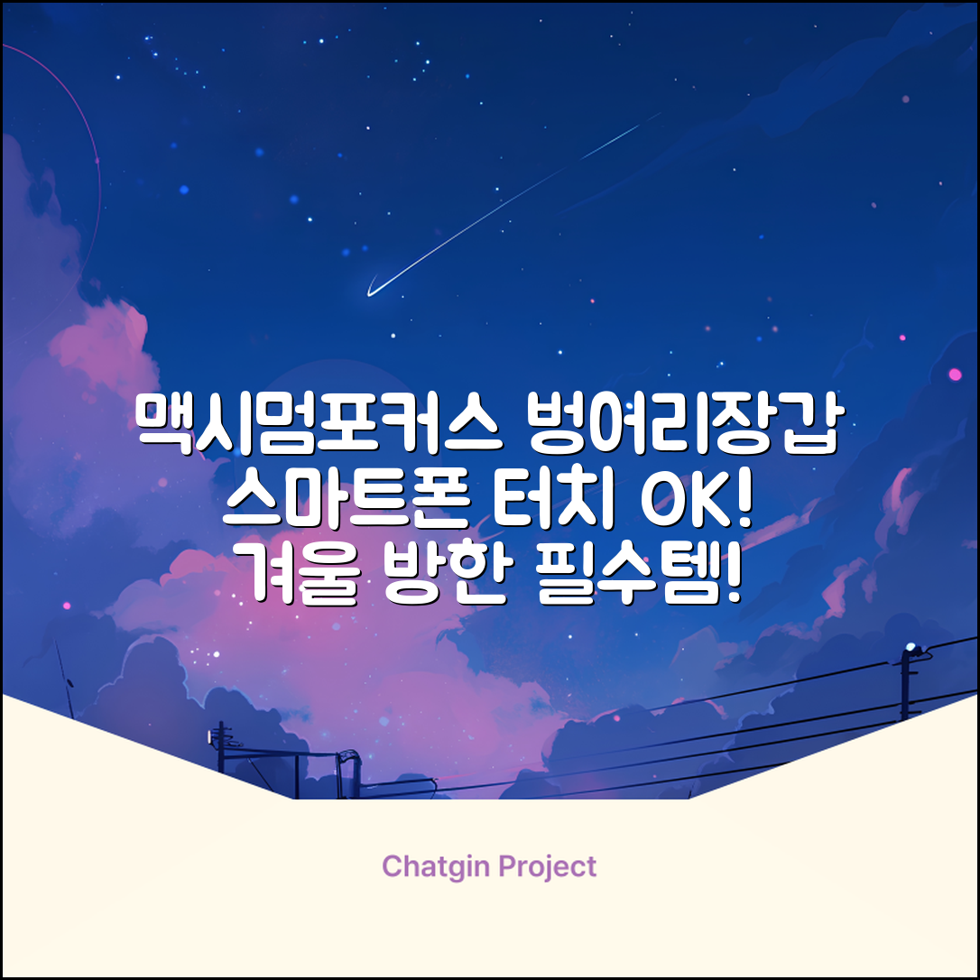 맥시멈포커스 스마트폰 터치 겨울 방한장갑 추천 리뷰