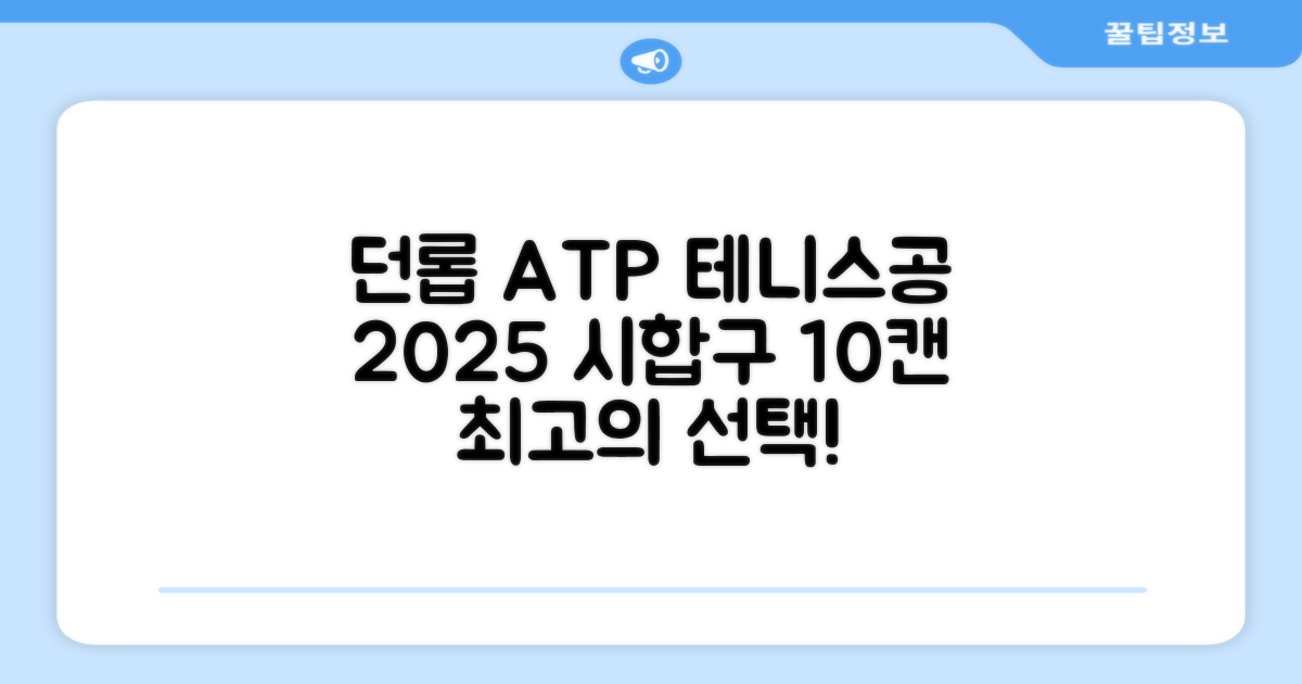 2025 던롭 ATP 테니스공 10캔 (20볼) 시합구, 던롭 ATP볼 10캔 (20볼), 10세트 추천 리뷰