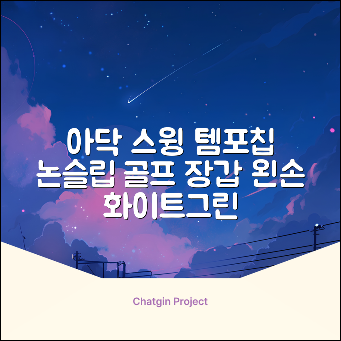 아닥 남성용 스윙템포칩 논슬립 골프장갑 왼손용, 화이트 + 그린, 1개 추천 리뷰