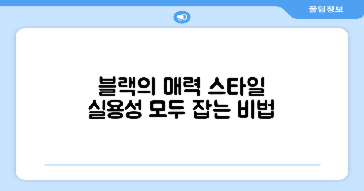 블랙 컬러, 스타일과 실용성을 동시에!