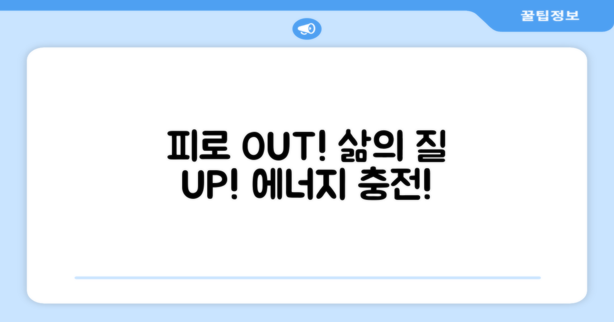 피로 해소, 삶의 질 향상