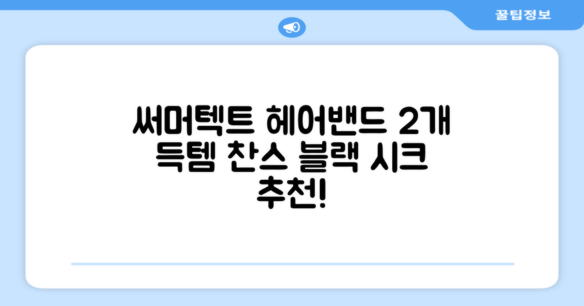 써머텍트 기능성 헤어밴드, 블랙, 2개 추천 리뷰