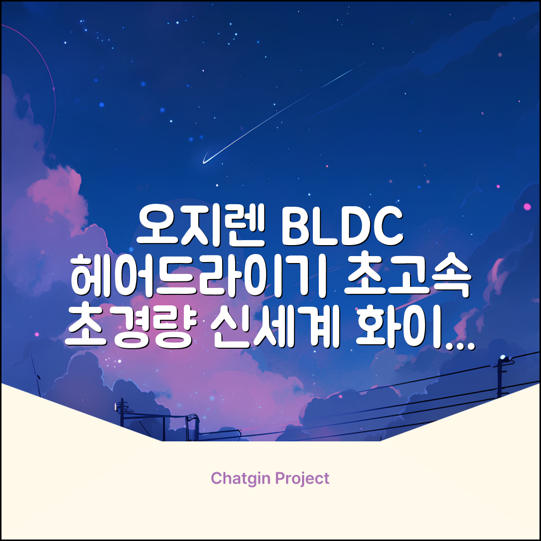 오지렌 초고속 고출력 초경량 음이온 BLDC 모터 헤어 드라이기, 화이트 추천 리뷰