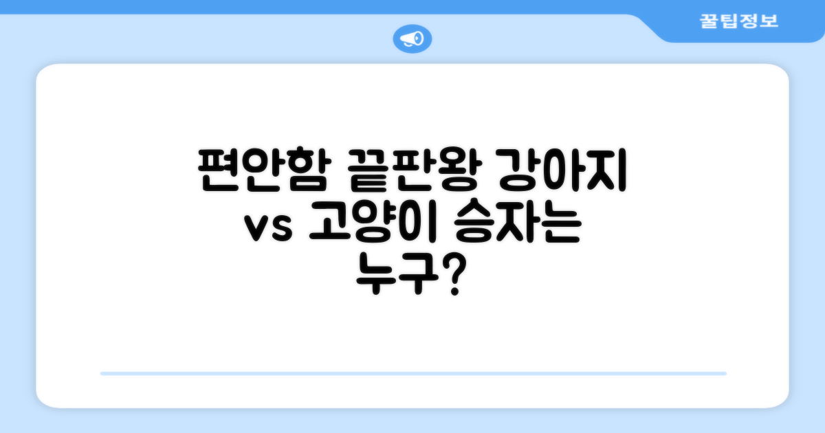 편안함: 강아지 vs 고양이
