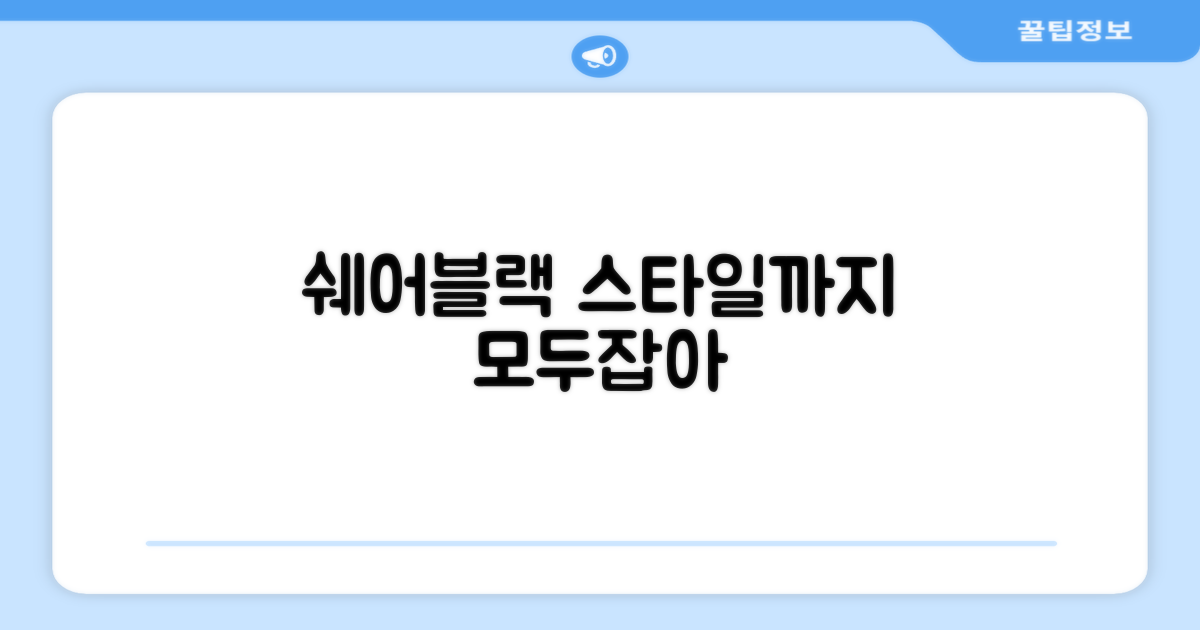 쉐어블랙, 스타일까지