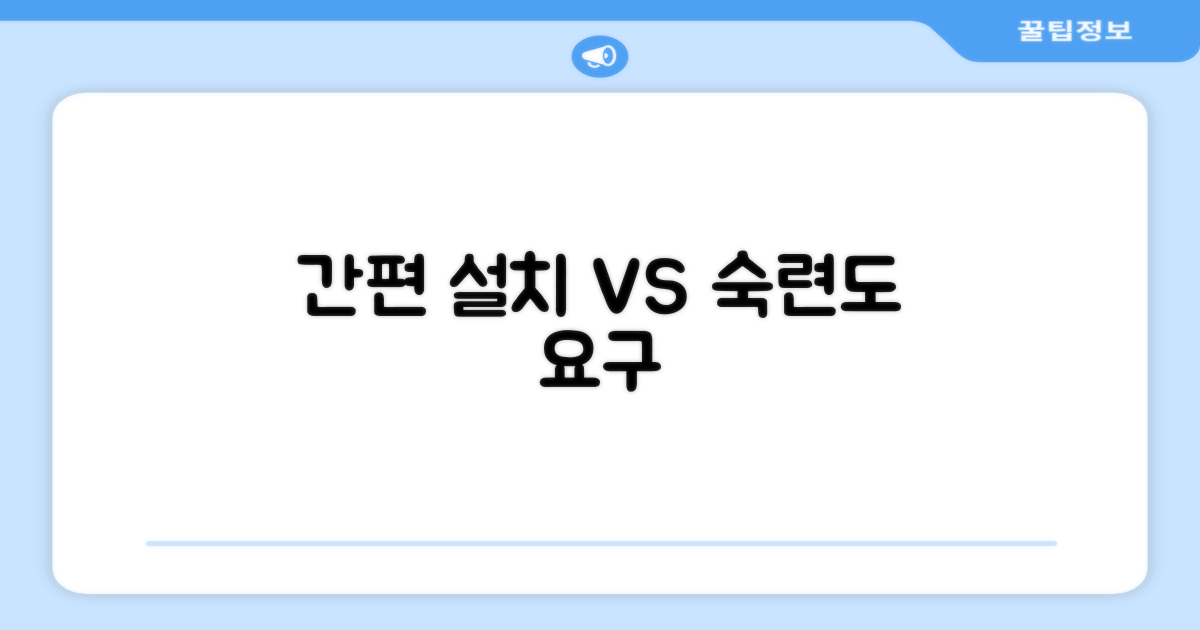 설치 간편 vs 숙련도 요구