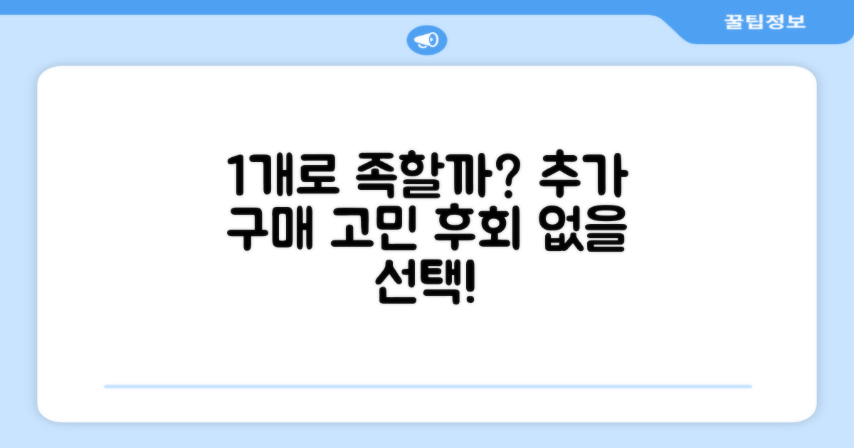 1개로 충분? 추가 구매 고려 사항