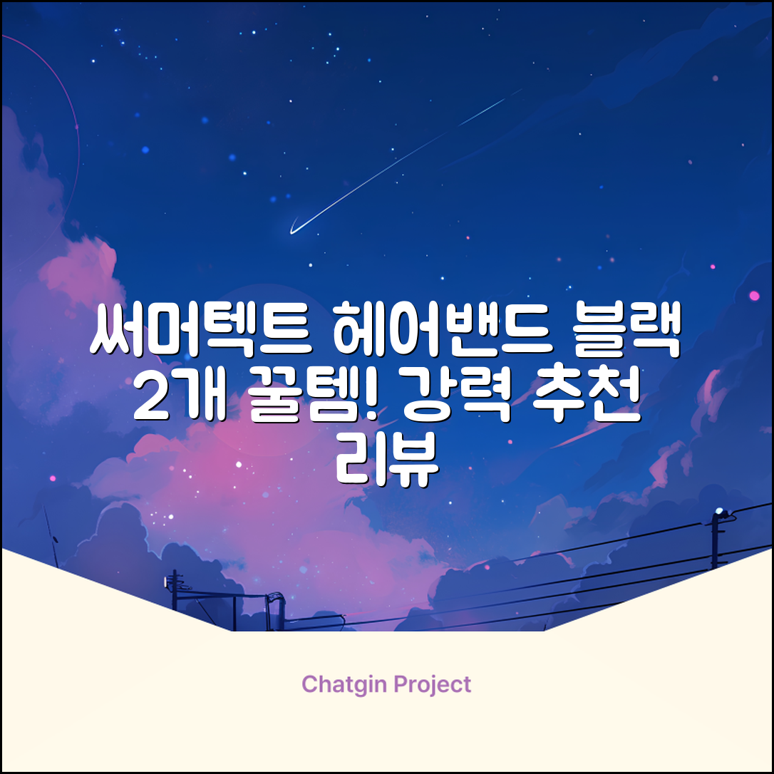써머텍트 기능성 헤어밴드, 블랙, 2개 추천 리뷰