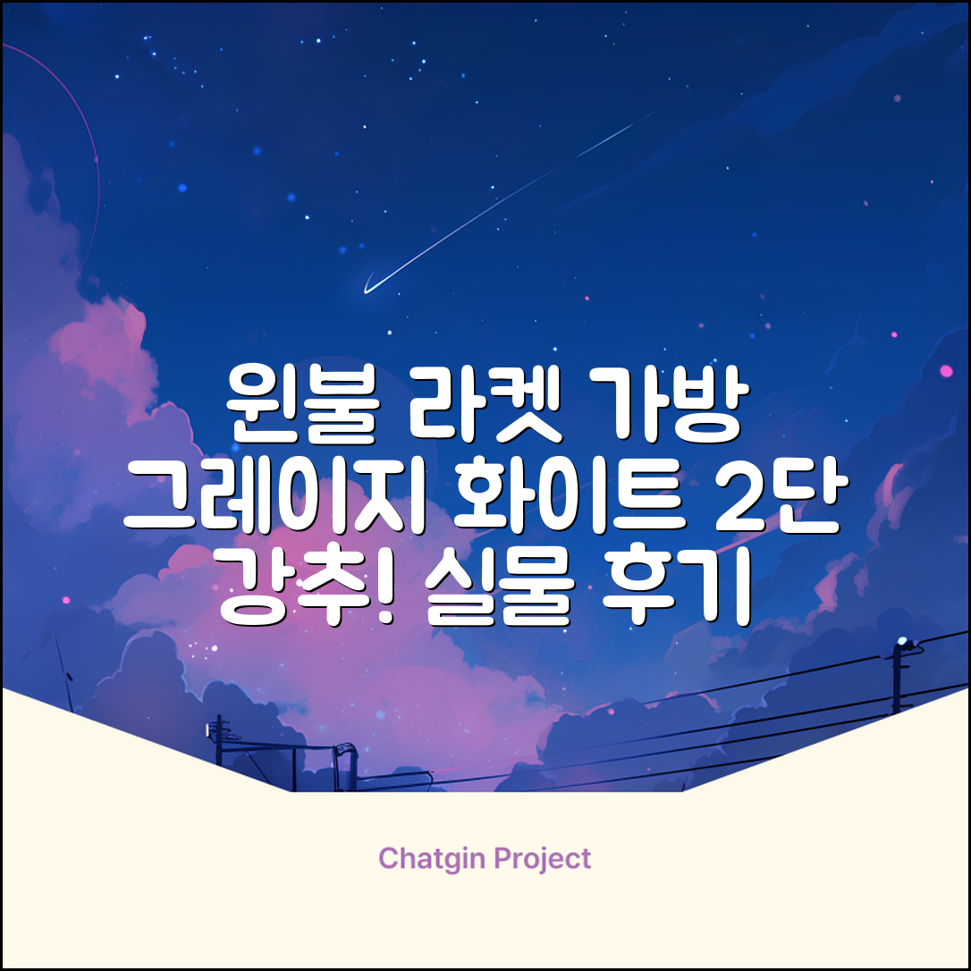 윈불 2단 배드민턴 테니스 라켓 가방, 그레이지 화이트, 1개 추천 리뷰