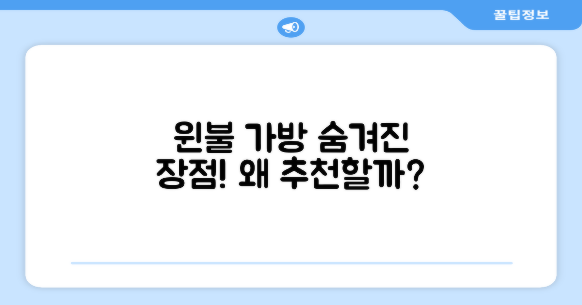 윈불 가방, 왜 추천하는 걸까?