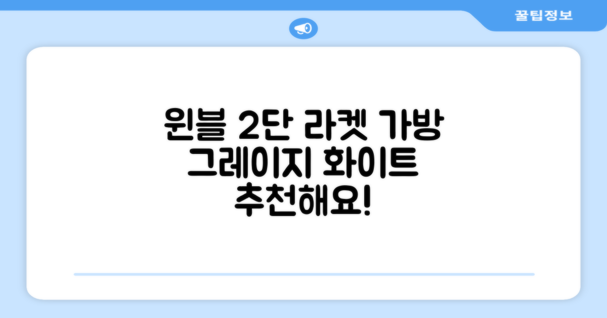 윈불 2단 배드민턴 테니스 라켓 가방, 그레이지 화이트, 1개 추천 리뷰