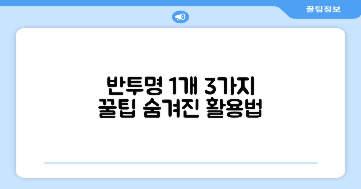 반투명 1개, 3가지 사용 팁