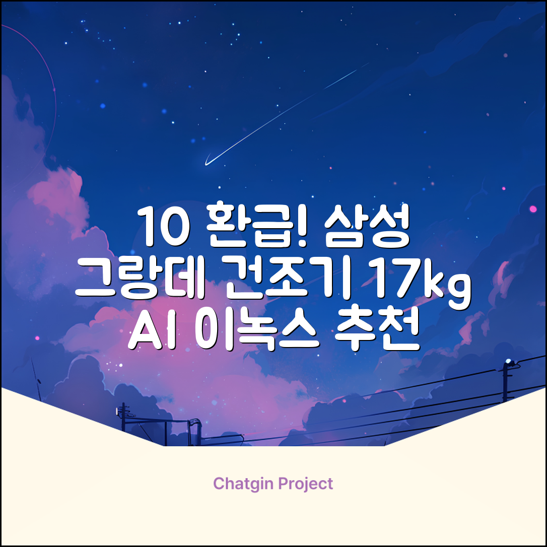 [10% 환급가전] 삼성전자 그랑데 건조기 AI 이녹스 DV17T8740BP 17kg 방문설치 추천 리뷰