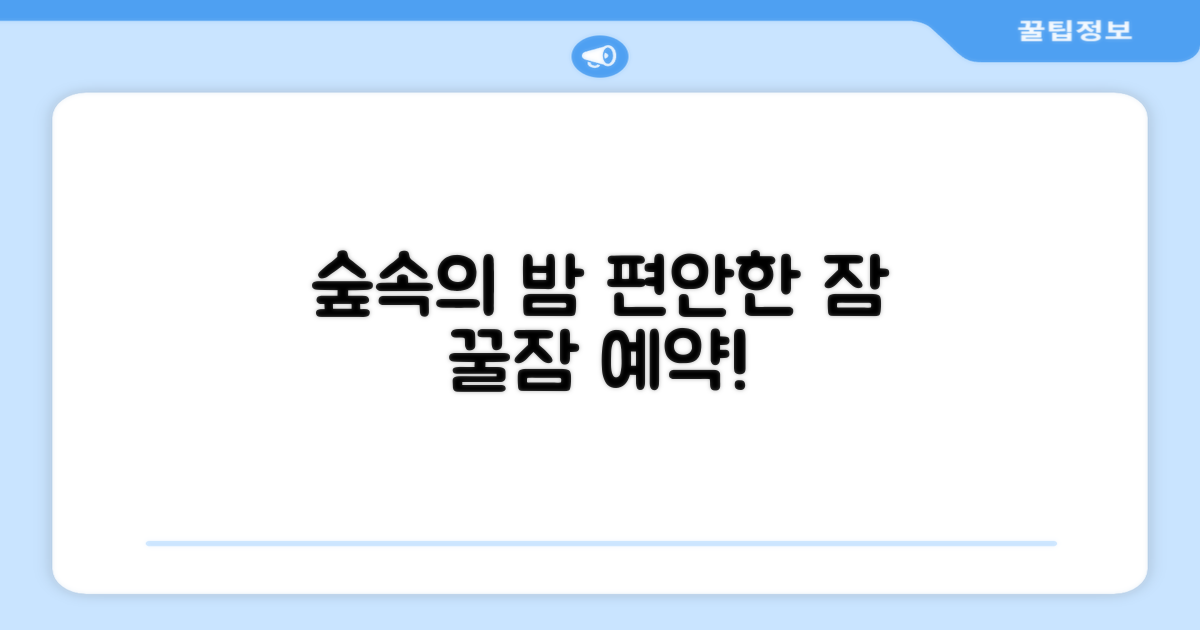 숲속의밤, 편안한 잠을 경험하세요!