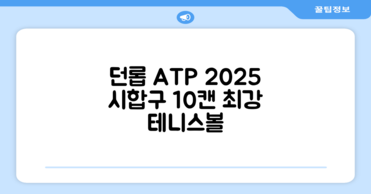 2025 던롭 ATP 테니스공 10캔 (20볼) 시합구, 던롭 ATP볼 10캔 (20볼), 10세트 추천 리뷰